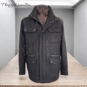 Michael Kors Gray Military Field Jacket with Structured DesignMichael Kors Men's